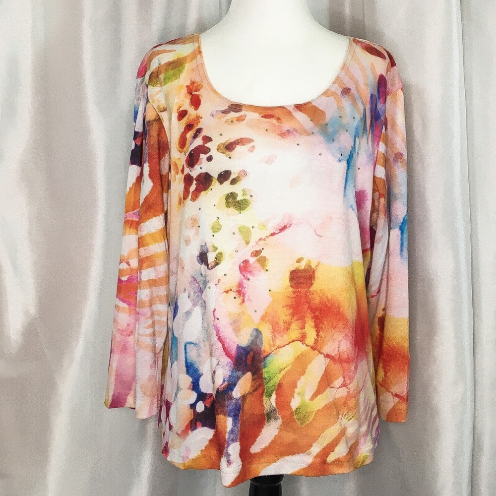 3 for $75!!! Impulse California colourful long sleeved shirt, L